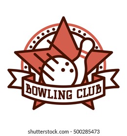 Vector bowling logo emblem and sport logo design element