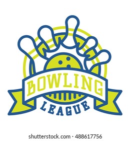 Vector bowling logo emblems.