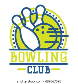 Vector bowling logo emblems.