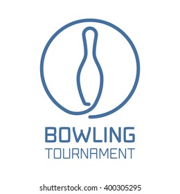 Vector bowling logo, sign, symbol, emblem, design element