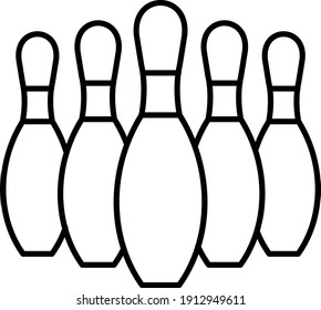 Vector Bowling Outline Icon Design
