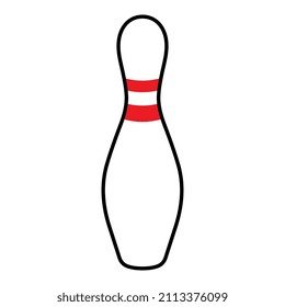 Vector Bowling Pin on White Background