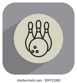 Vector Bowling Pins and Bowling Ball Set