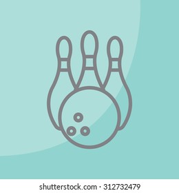 Vector Bowling Pins and Bowling Ball Set