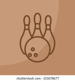 Vector Bowling Pins and Bowling Ball Set