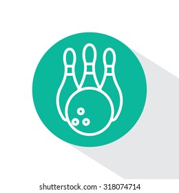 Vector Bowling Pins and Bowling Ball Set