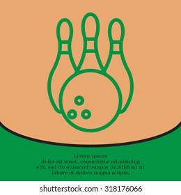 Vector Bowling Pins and Bowling Ball Set