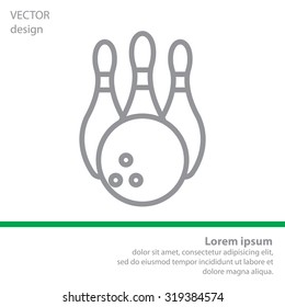 Vector Bowling Pins and Bowling Ball Set