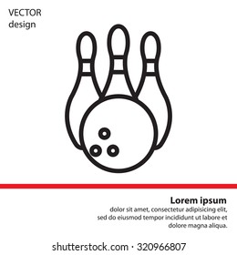Vector Bowling Pins and Bowling Ball Set