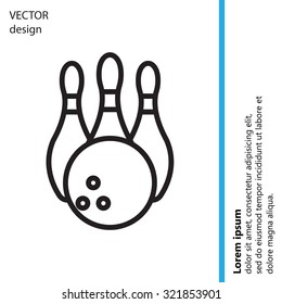 Vector Bowling Pins and Bowling Ball Set