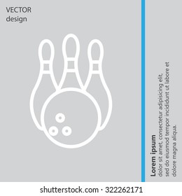 Vector Bowling Pins and Bowling Ball Set