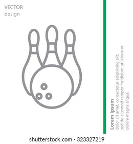 Vector Bowling Pins and Bowling Ball Set