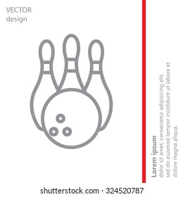 Vector Bowling Pins and Bowling Ball Set