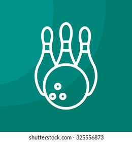 Vector Bowling Pins and Bowling Ball Set