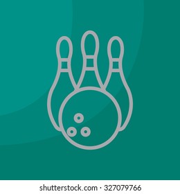 Vector Bowling Pins and Bowling Ball Set