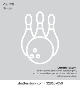 Vector Bowling Pins and Bowling Ball Set