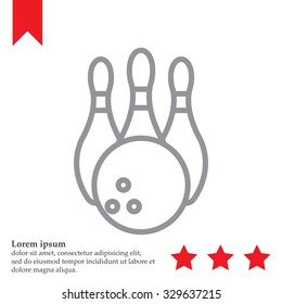 Vector Bowling Pins and Bowling Ball Set