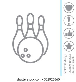 Vector Bowling Pins and Bowling Ball Set