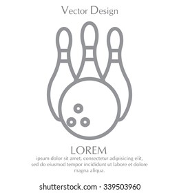 Vector Bowling Pins and Bowling Ball Set