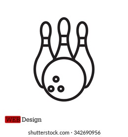 Vector Bowling Pins and Bowling Ball Set