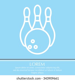 Vector Bowling Pins and Bowling Ball Set