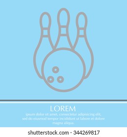 Vector Bowling Pins and Bowling Ball Set