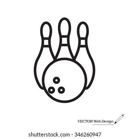 Vector Bowling Pins and Bowling Ball Set