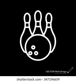 Vector Bowling Pins and Bowling Ball Set