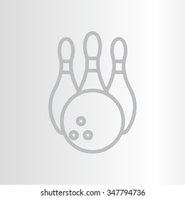Vector Bowling Pins and Bowling Ball Set