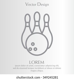 Vector Bowling Pins and Bowling Ball Set