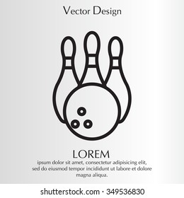 Vector Bowling Pins and Bowling Ball Set