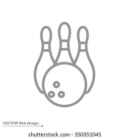 Vector Bowling Pins and Bowling Ball Set
