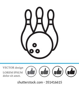 Vector Bowling Pins and Bowling Ball Set
