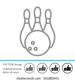 Vector Bowling Pins and Bowling Ball Set