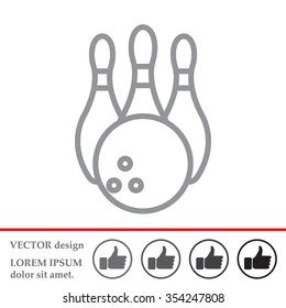 Vector Bowling Pins and Bowling Ball Set