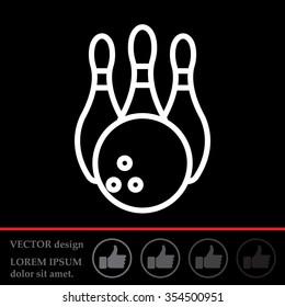 Vector Bowling Pins and Bowling Ball Set