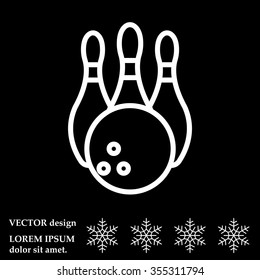 Vector Bowling Pins and Bowling Ball Set