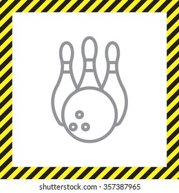 Vector Bowling Pins and Bowling Ball Set