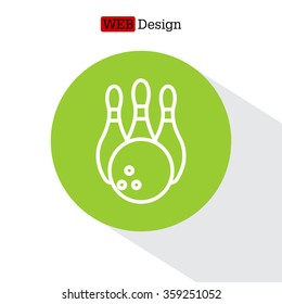 Vector Bowling Pins and Bowling Ball Set