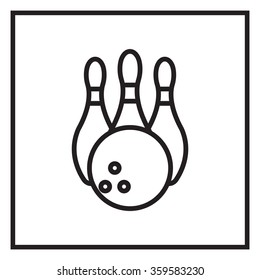 Vector Bowling Pins and Bowling Ball Set