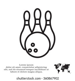 Vector Bowling Pins and Bowling Ball Set