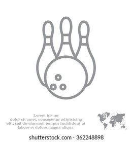 Vector Bowling Pins and Bowling Ball Set