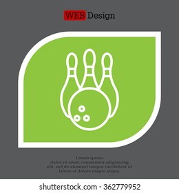 Vector Bowling Pins and Bowling Ball Set