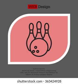 Vector Bowling Pins and Bowling Ball Set