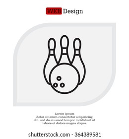 Vector Bowling Pins and Bowling Ball Set