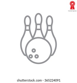 Vector Bowling Pins and Bowling Ball Set