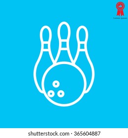 Vector Bowling Pins and Bowling Ball Set