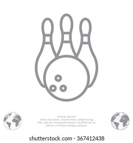 Vector Bowling Pins and Bowling Ball Set