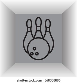 Vector Bowling Pins and Bowling Ball Set