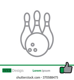 Vector Bowling Pins and Bowling Ball Set